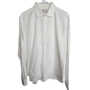 Ted Baker Mens White Dress Shirt Slim Fit Classic 36/37 Minimalist Formal Event